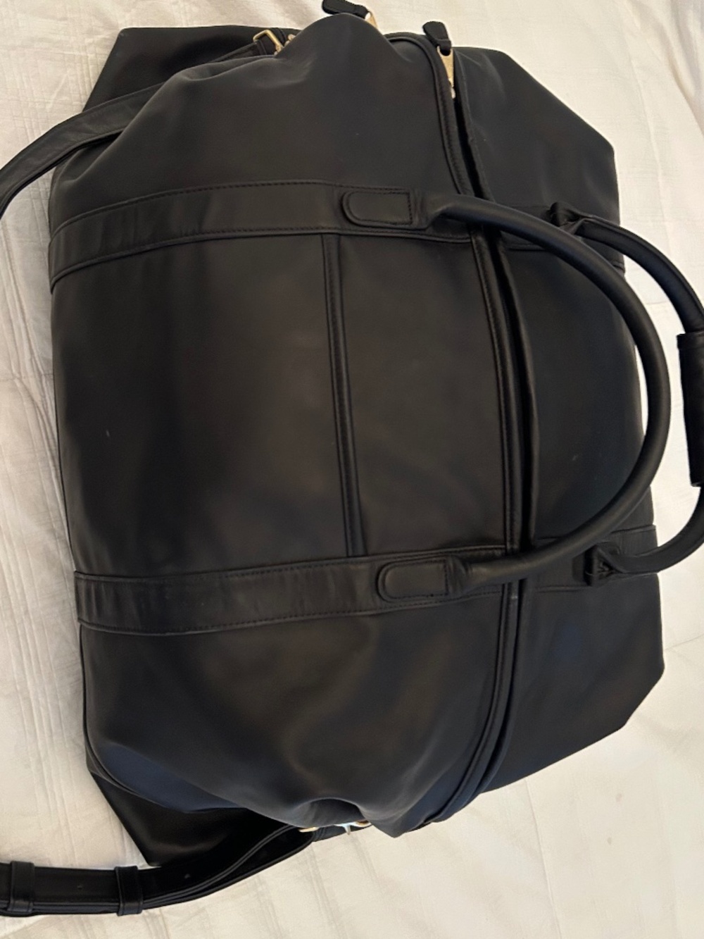 Coach Travel Collection Black Leather Weekender Duffle Bag -#0503 Excellent